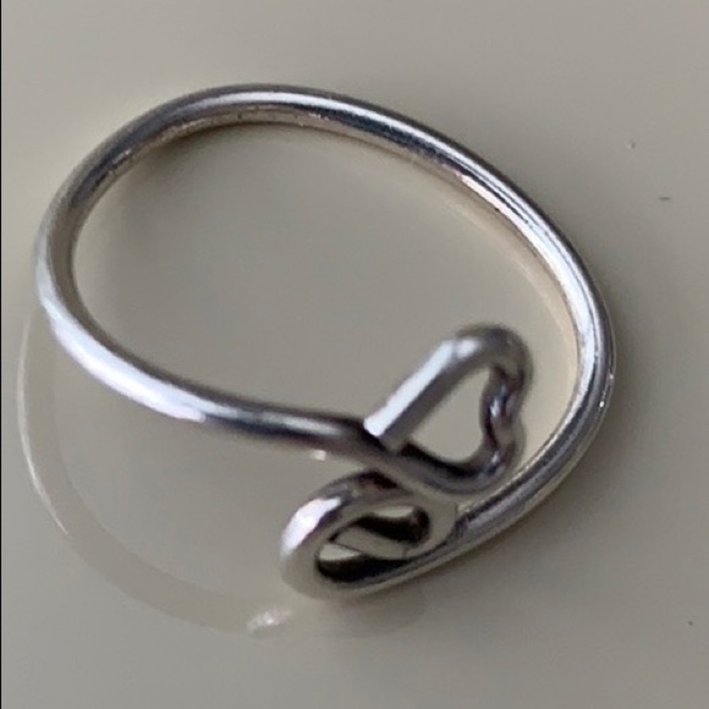Sterling Heart Ring Size Adjustable Size 4 to 7